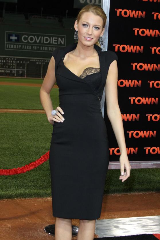 Blake Lively at the premiere of The Town at Fenway Park in Boston, Mass.