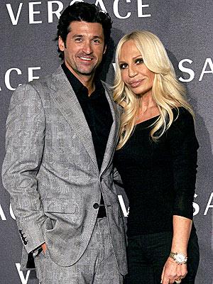 Patrick Dempsey and Donatella Versace pose for the cameras