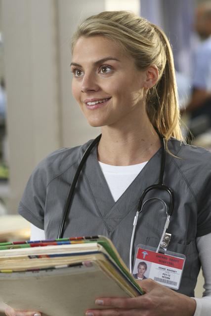 Eliza Coupe as Dr. Mahoney on Scrubs